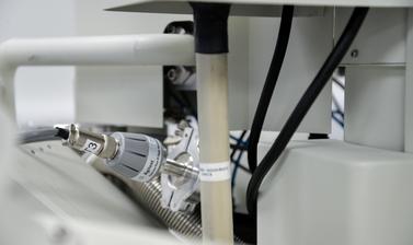 The image is focused on the Agilent ConvecTorr P-Type Vacuum of the CAMECA SX-5 FE in the E-Beam Suite of the Earth Science Department.