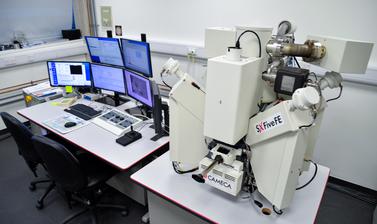 Image shows the entire CAMECA SX-5 FE system in the E-Beam Suite in the Earth Sciences Department