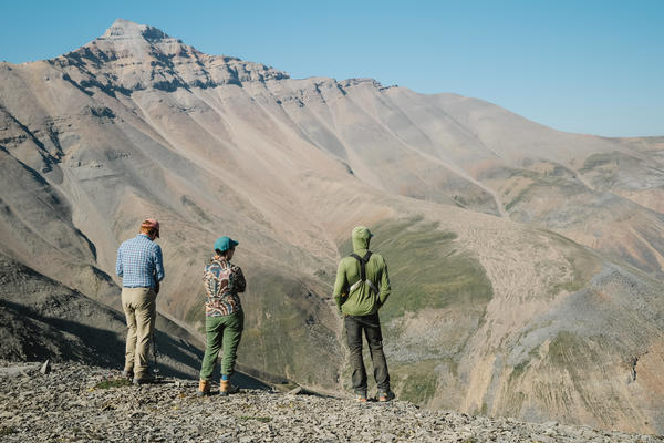 Ross Anderson hiking in the mountains with colleagues