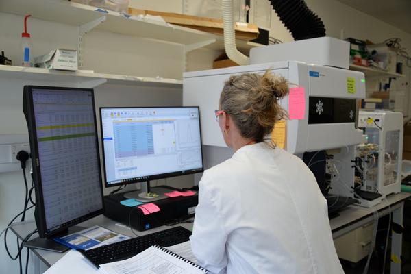Virginia Ettwein with the Agilent 5800 ICP-OES