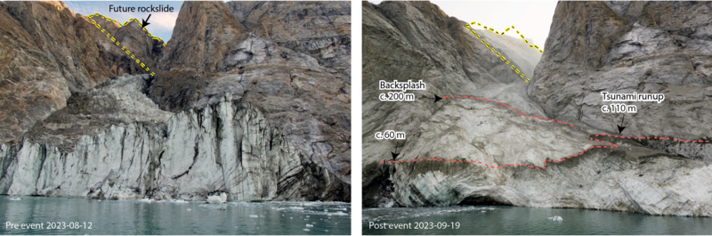 Glacier landslide comparison annotated glacier landslide comparison annotated