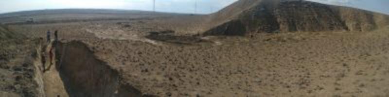 A brown rocky valley.