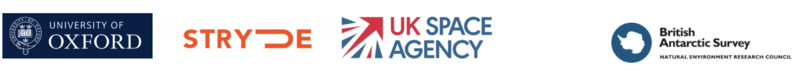 Collection of Logos Logos of Oxford Univeristy, Stryde, ESA, and BAS