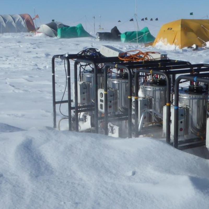 Photograph of glaciology equipment in Antarctica