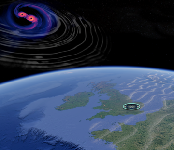 Illustration of hybrid array disentangling seismic waves in the Earth and gravitational waves from outer space