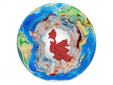 African LLVP Visualisation of seismic model S40RTS showing the LLVP under Africa.