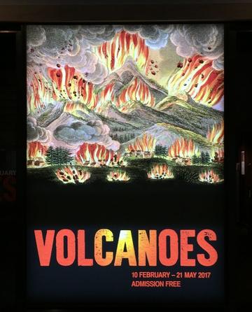 Exhibition promotional poster for "Volcanoes" at the Bodleian in 2017