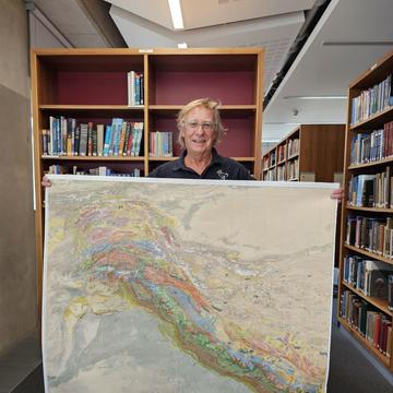 Mike Searle Holds the Western Sheet of the Map of the Himalayas Mike Searle, Emeritus Professor at Oxford Earth Sciences and Honorary Associate at the Oxford University Museum of Natural History, holds the western sheet of the geological map